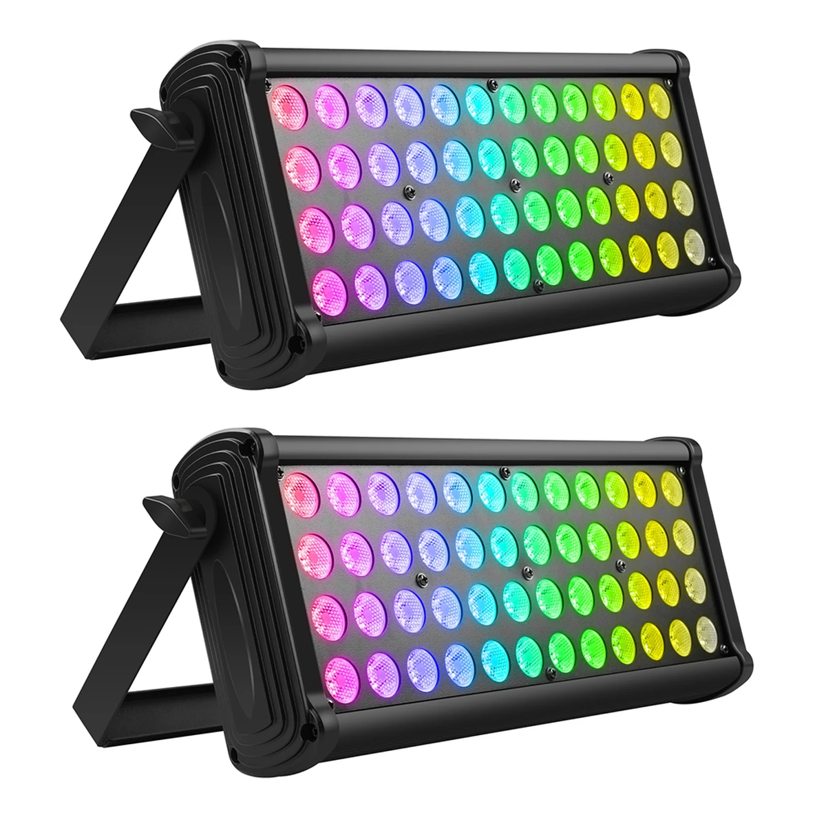 2PCS Wall Washer Light 48LED RGB Rainbow Effect Outdoor Wall Light Outdoor Building Lighting LED Projection Stage Light