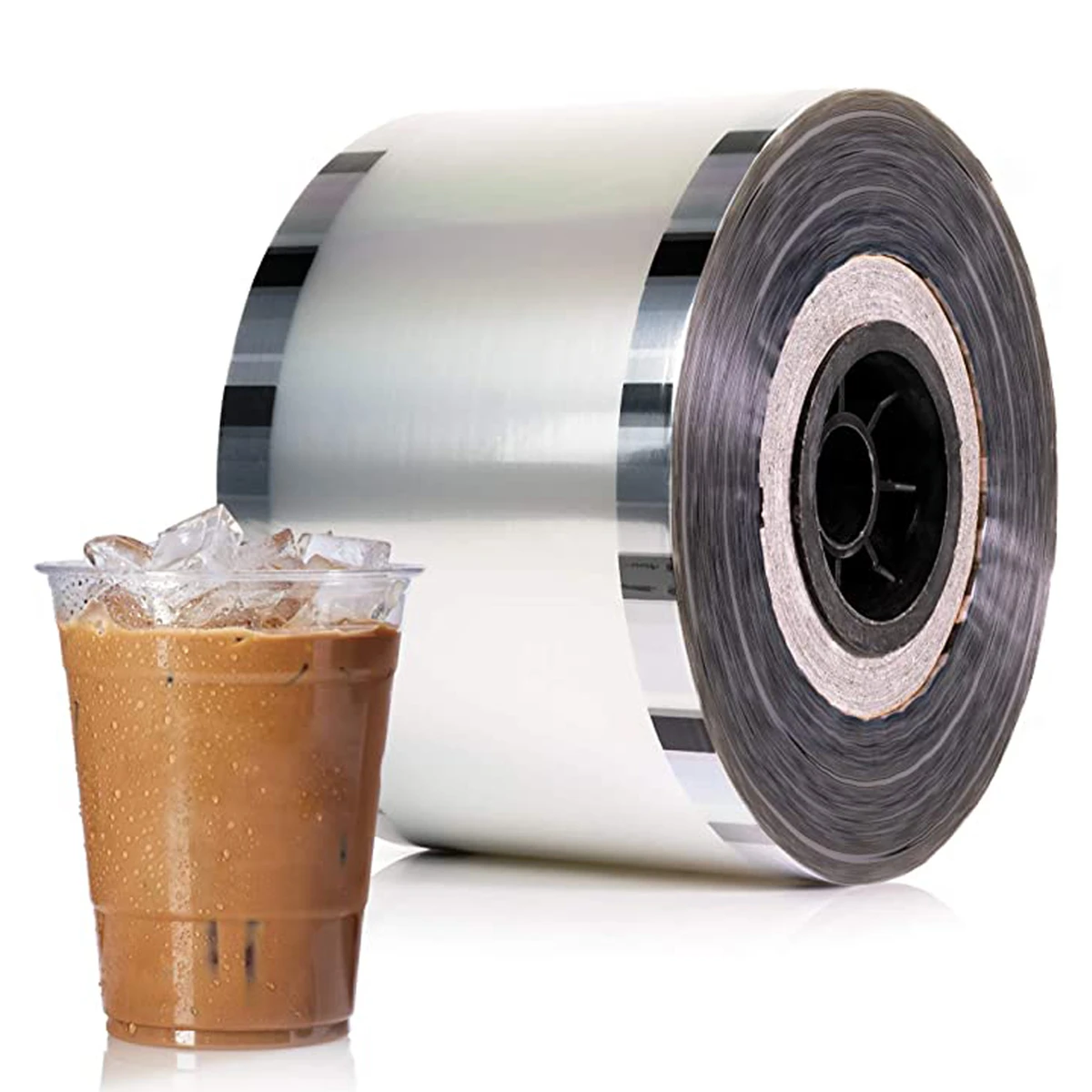 F9095 Cup sealing film for Bubble Boba teacups, sealing machine, transparent PP type, 3000 cups/roll, 90 mm, 95 mm