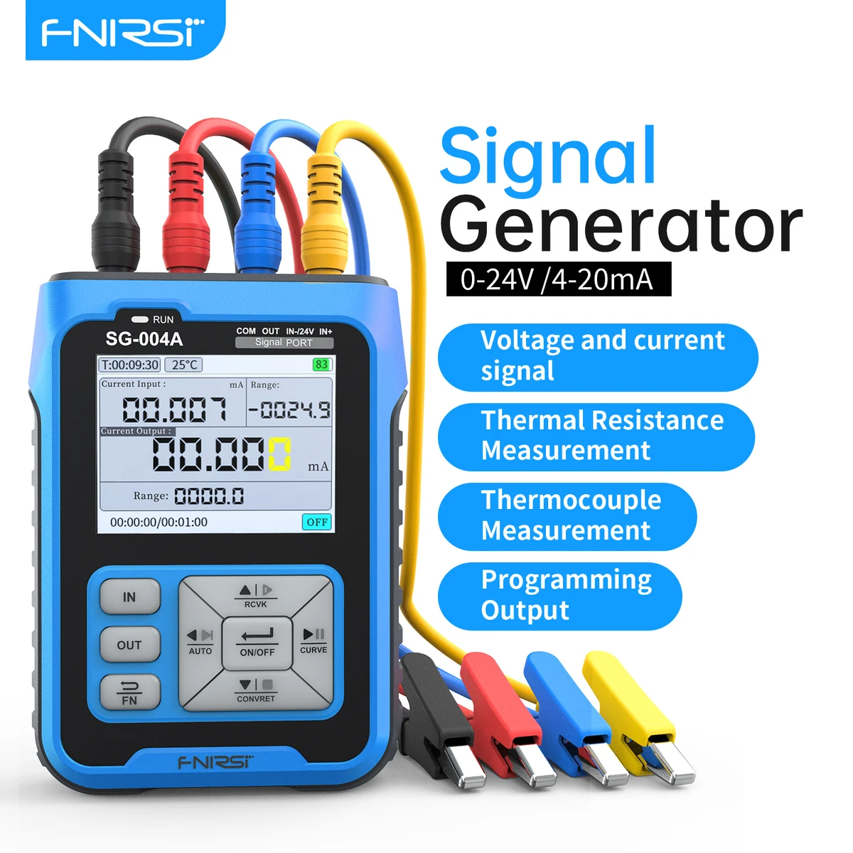 FNIRSI SG-004A, Multifunktions-Signalgenerator 2,4-Zoll-TFT-LCD PT100 Thermoelement-Widerstandsdrucktransmitter-Kalibrator