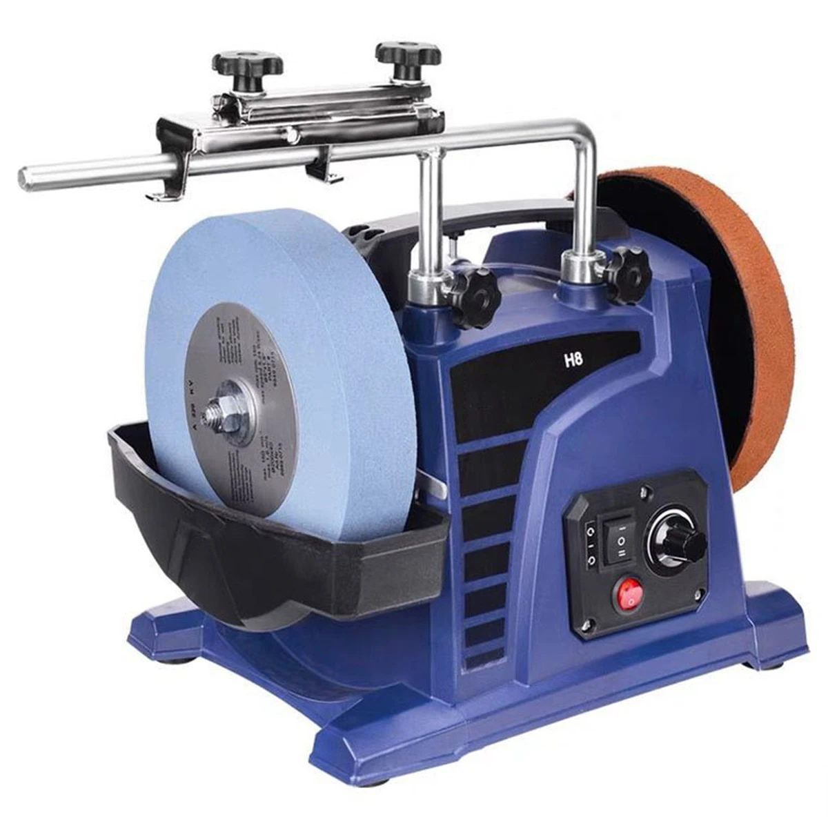 Affûteur de couteaux électrique H8 200 W – Machine d'affûtage à basse vitesse refroidie à l'eau de 20 cm (8 pouces) pour couteaux