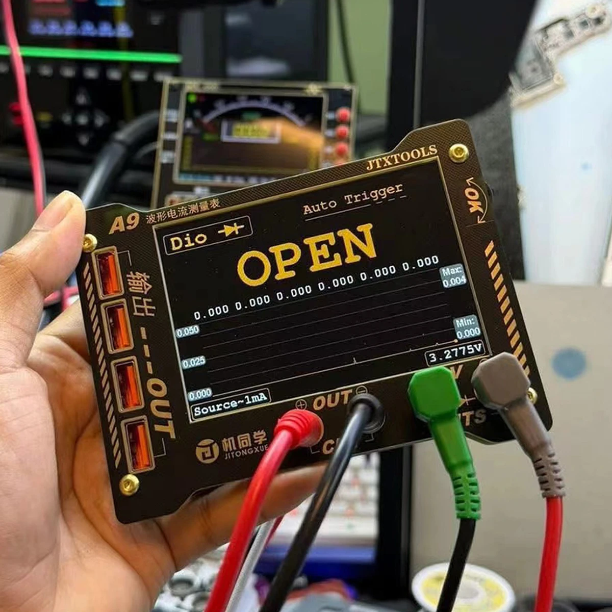 Multi-purpose measuring device for mobile phone repair, waveform display, 0–36 V, high-precision voltage and current testing, JTX A9