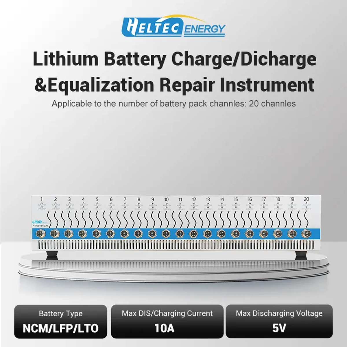 Heltec HT-ED10AC20 Lithium Battery Capacity Tester Charge Discharge Balancer 20 channels 10A