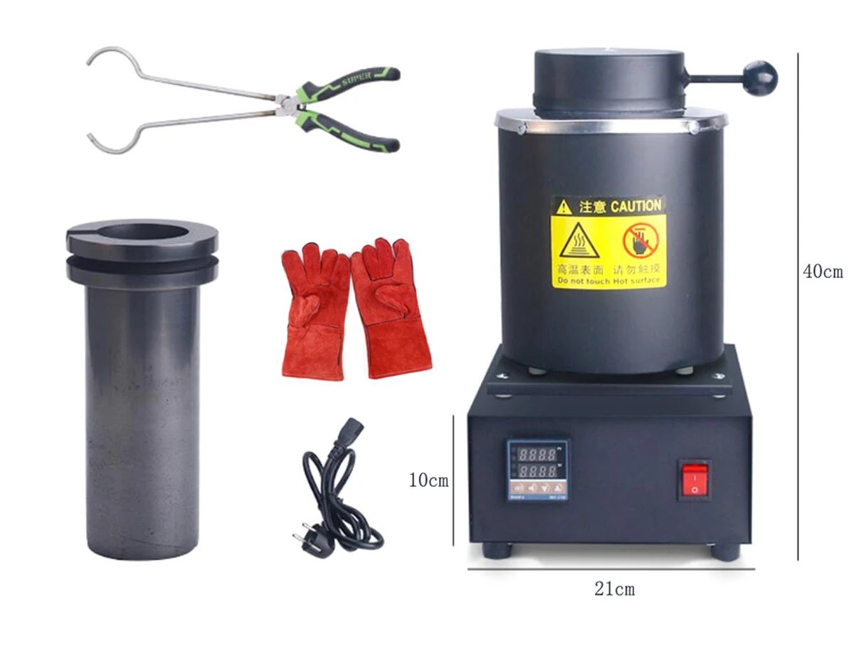 Four de fusion d'or avec creuset – Four électrique pour or, argent, cuivre et aluminium pour la fabrication de bijoux et la coulée de métaux