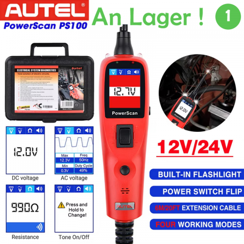 Autel Powerscan PS100 12V/24V Automotive Circuit Tester System