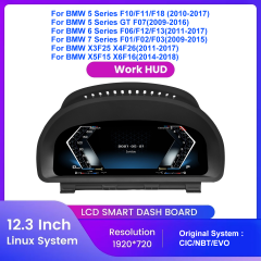 12.3" Digital Cockpit Compatible with Apple CarPlay & Android Auto for BMW 5 Series F10/F11/F18/6 Series F06/F12/F13/7 Series F01/F02/F03/X3 F25
