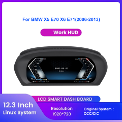 12.3" Digital Cockpit kompatibel mit Apple CarPlay & Android Auto Für BMW X5 E70 X6 E71(2006-2013) 