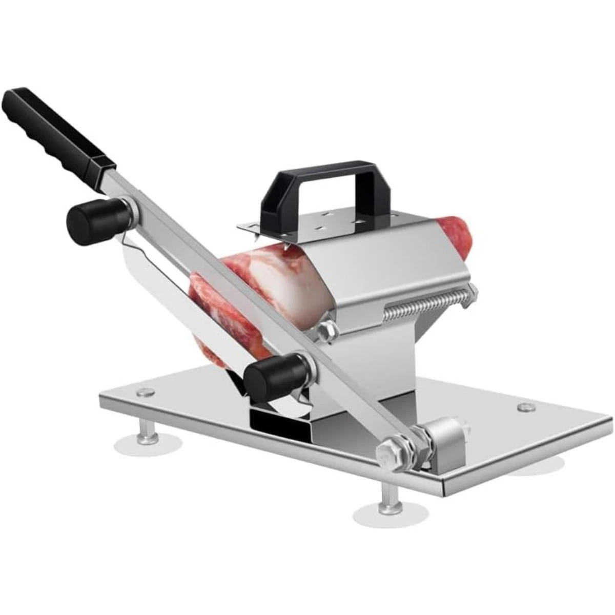 Manual stainless steel meat slicer – cutting blade for frozen meat, bones, vegetables and food, for household & kitchen