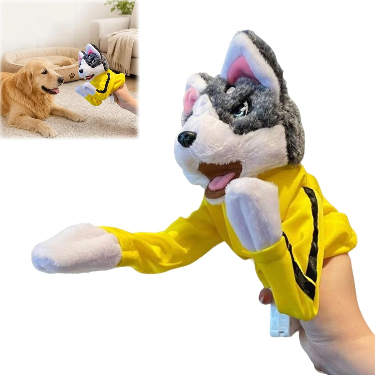 Husky Boxing Toy – Interactive Plush Toy with Sound, Kung Fu Boxing Dog, Interactive Dog Doll for Children