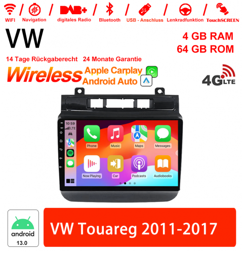 9 inch Android 13.0 car radio / multimedia 4GB RAM 64GB ROM for VW Touareg 2011-2017