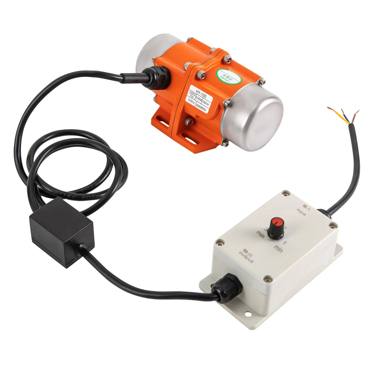Single-phase concrete vibrator motor, 30 W/100 W, 3000 rpm, asynchronous alternating current, electric vibrator with speed controller