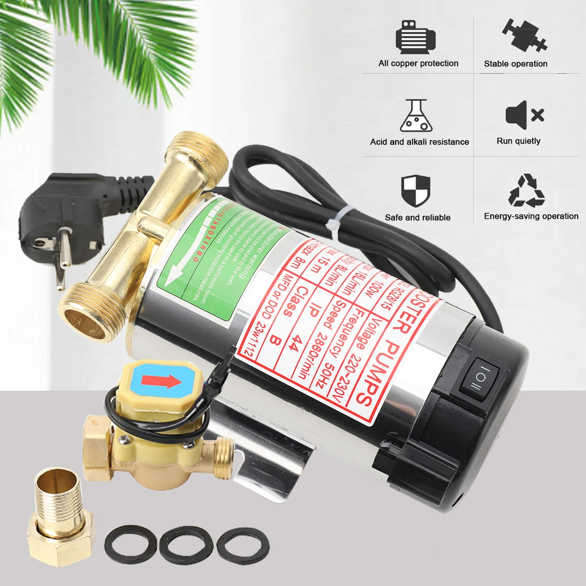 220V 100W Haushalt Stumm Booster Pumpe Für Leitungswasser Pipeline Heizung Solar Energie Panels Heißes Und Kaltes wasser