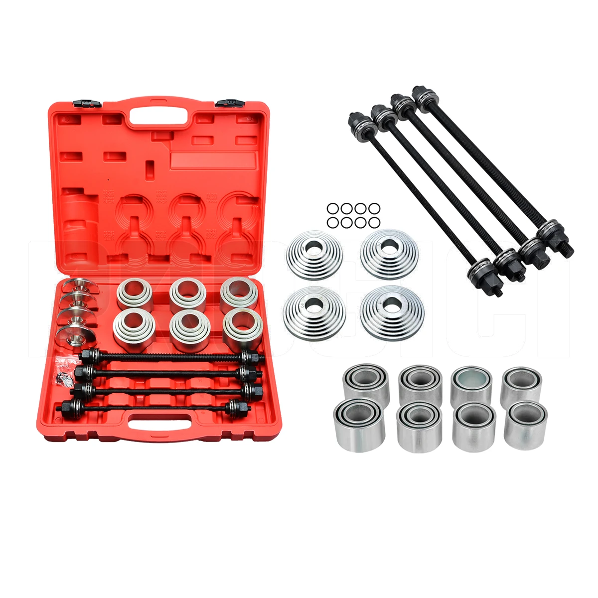 36-piece universal press and pull sleeve set, bushing and bearing removal tool set M10 M12 M14 M16