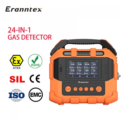 Analyseur de gaz portable Eranntex 24-en-1 pour NO₂, CO₂, CO, CH₄, SF₆, COV, gaz combustibles, méthane et argon
