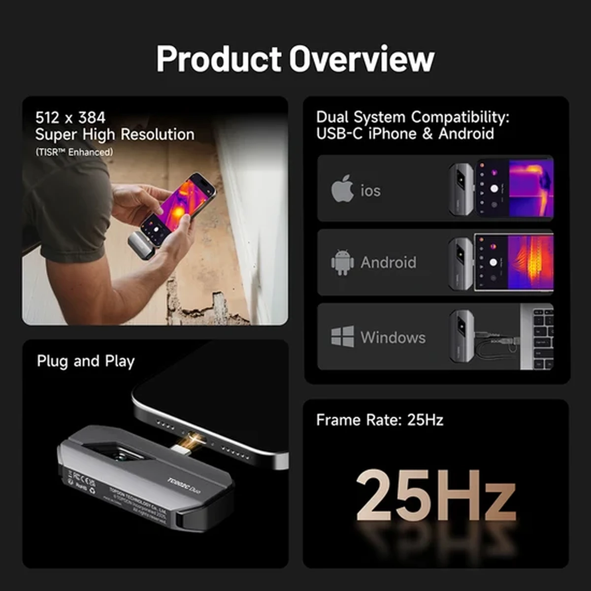 TOPDON TC002C Duo Wärmebildkamera für USB-C