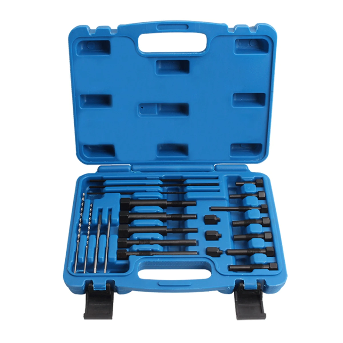 Glow plug electrodes for removing plugs, tool, tool set, repair M8 and M10