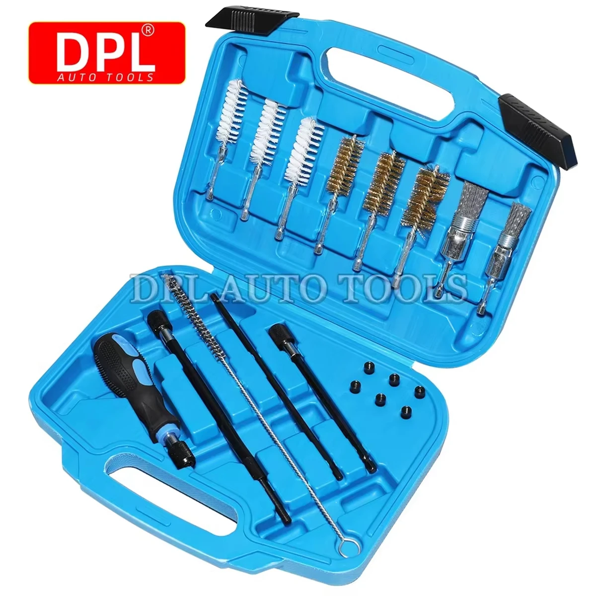 Universal diesel injector cleaning kit, 19-piece decarbonization tool set for fuel injectors