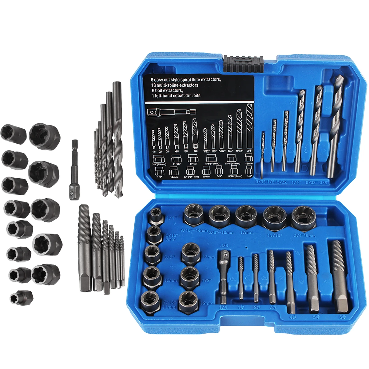 26-piece screw extractor set, damaged screw and nut remover, socket wrench set for car repairs and crafts