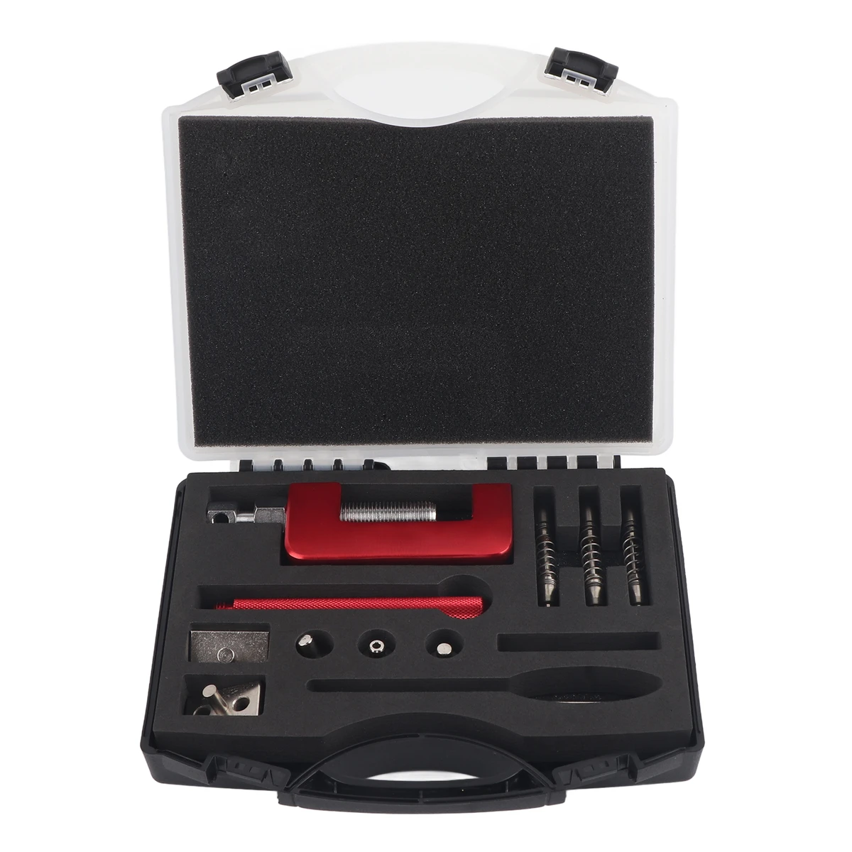 12-piece universal motorcycle chain cutter, breaker, rivet tool set with storage box for ATV dirt bike