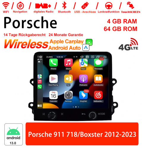 8.4 inch Android 13.0 car radio / multimedia 4GB RAM 64GB ROM for Porsche 911 718/Boxster 2012-2023
