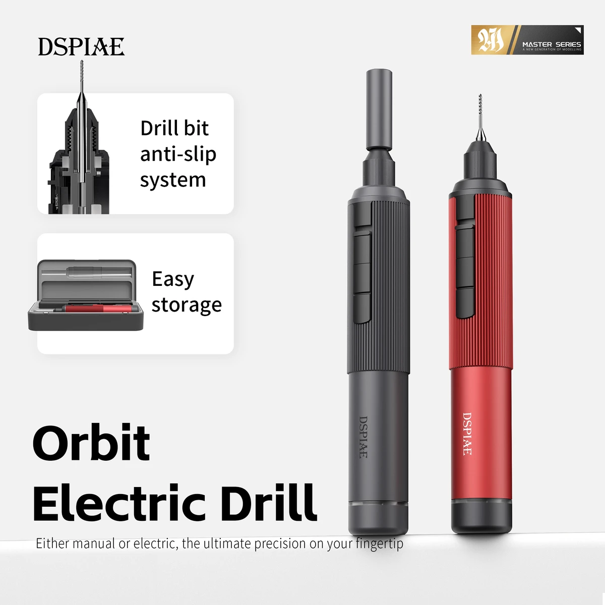 DSPIAE AT-ED01 Elektrischer Handbohrer und Schraubendreher mit Orbit-Bewegung für Kunststoff, Holz, Weichmetall, Modellbau