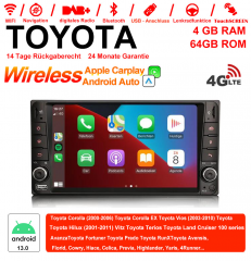 7 Zoll Android 13.0 Autoradio / Multimedia 4GB RAM 64GB ROM Für Toyota Hilux Corolla Vios Terios  Land Cruiser Avanza RunX Built-in Carplay / Android