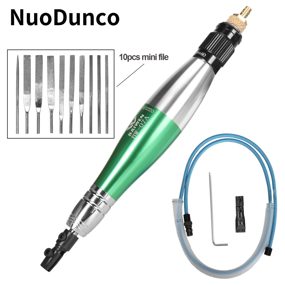 1/8" Ultrasonic Micro-Pneumatic Air Pencil Die Grinder, Reciprocating Filing Tool for Polishing and Deburring