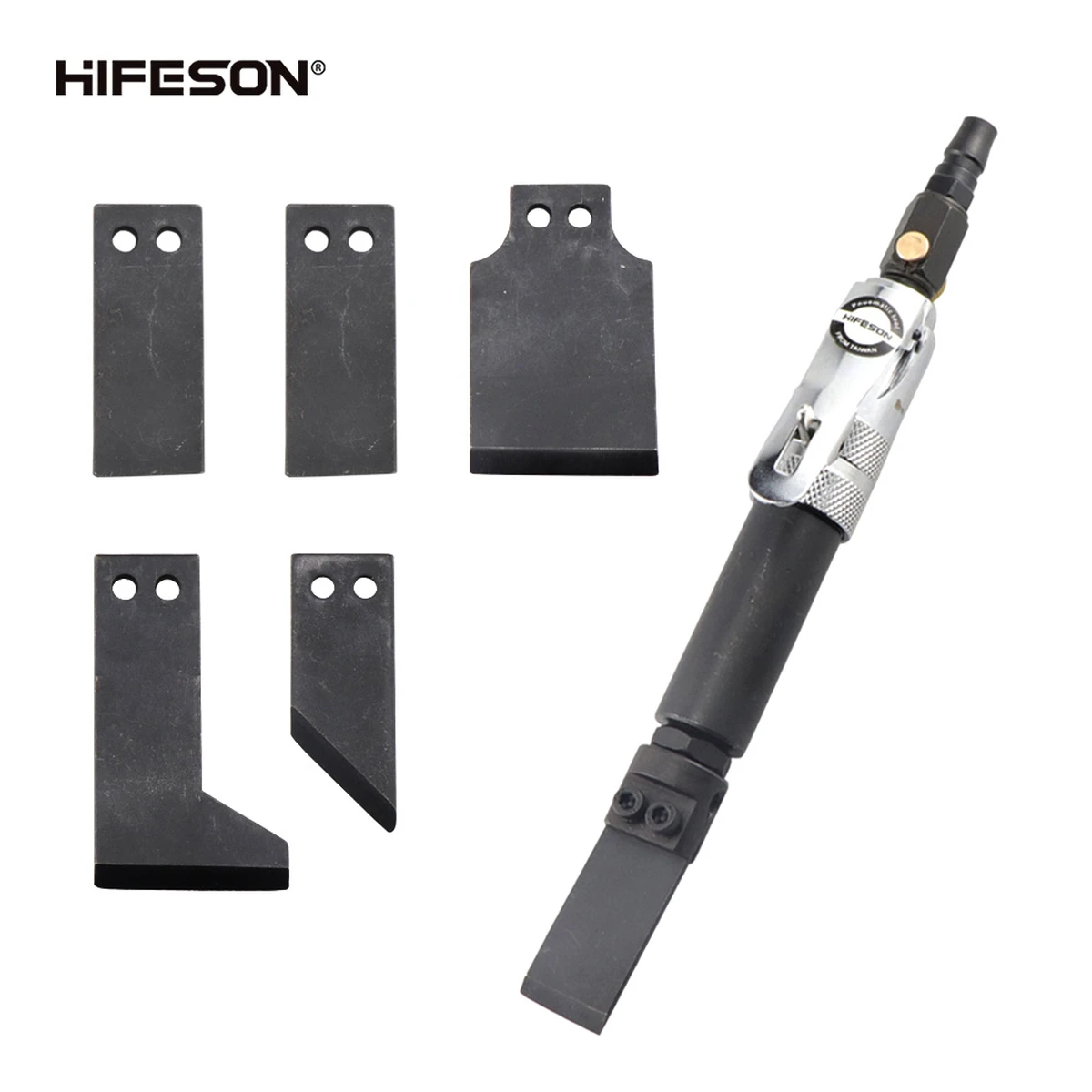 100C Pneumatic Mini Air Scraper – Straight Type with Detachable Cutter Head (Rust Remover/Chisel)