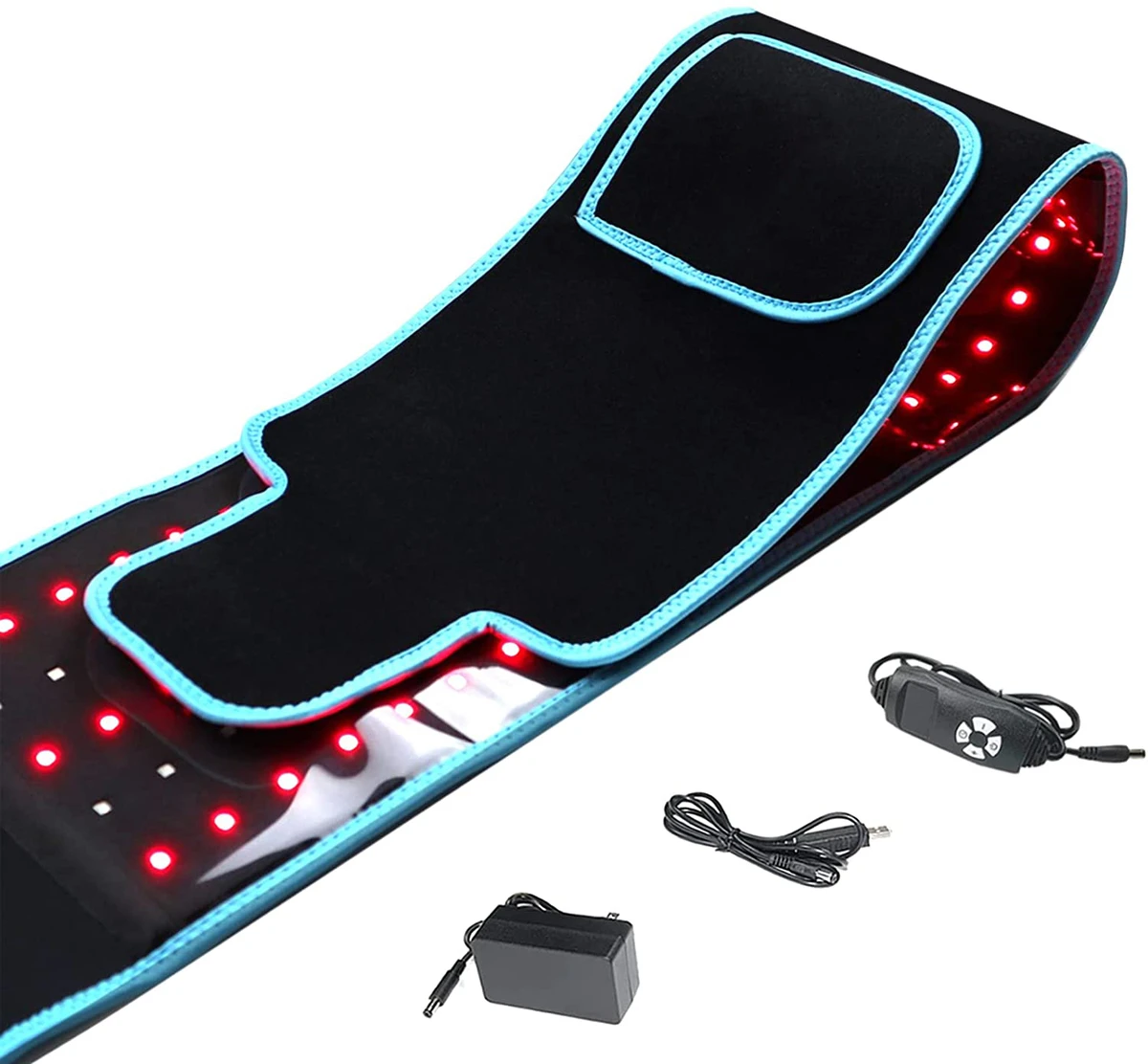 Red and Infrared Light Therapy Belt (850 nm/660 nm), LED Heat Belt for Face, Waist, and Body Care