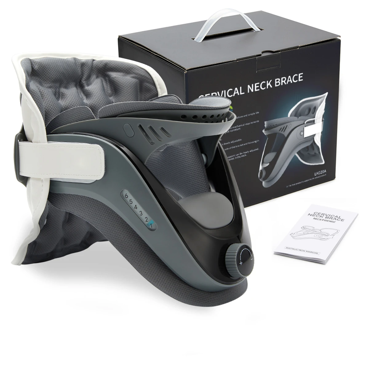 Cervical neck traction device, 5-airbag support for neck pain relief, adjustable neck brace