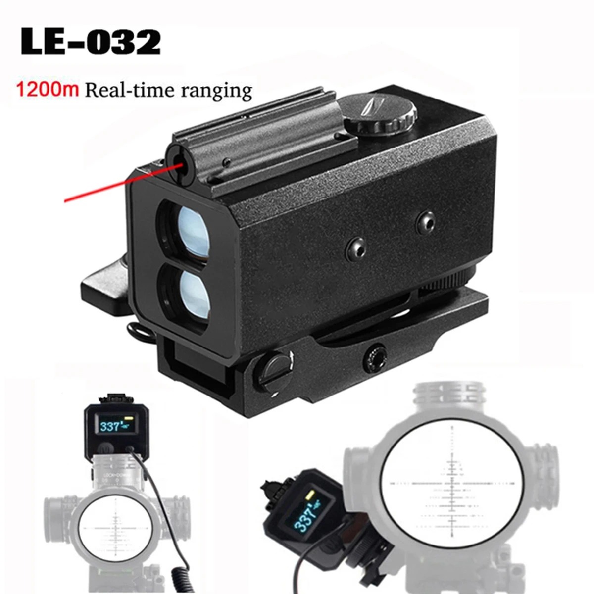 Télémètre laser LE-032 1200 m, étanche IP65, tactique, compact, pour la chasse et le tir, montable