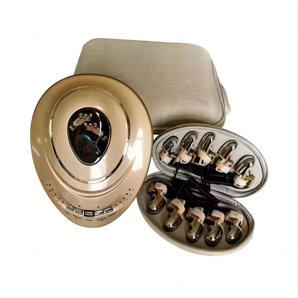 Diamond Golden Finger Massager Microcurrent Magic Body RF Facelift Desktop EMS
