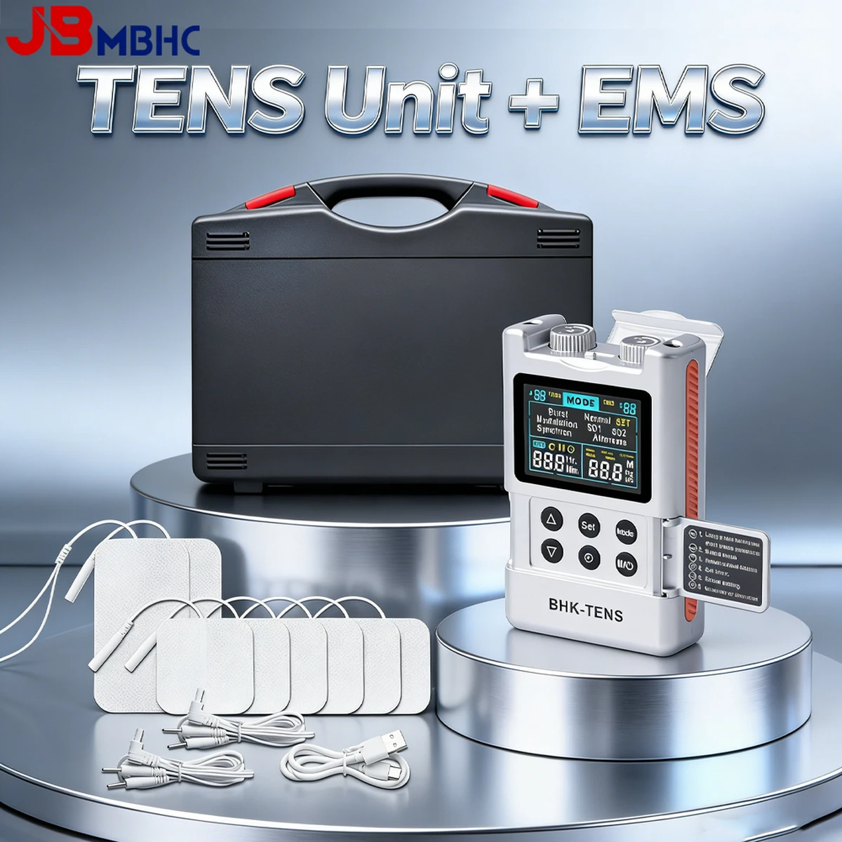 40-Level TENS Unit Muscle Stimulator, Electronic Pulse Massager, Dual-Channel EMS Device for Back Pain Relief & Muscle Therapy