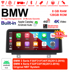 10.25 Inch Qualcomm Snapdragon 662 8 Core Android 13.0 4G LTE Car Radio / Multimedia USB WiFi Carplay For BMW 3 Series /4 Series NBT