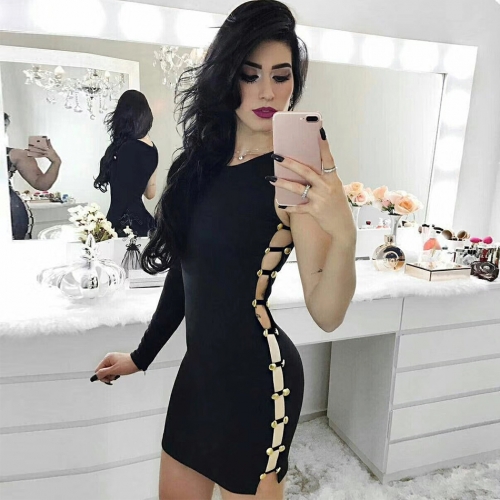 ADYCE 2019 New Summer Bandage Dress Women Sexy Black One Shoulder Hollow Out Bodycon Club Dress Vestidos Celebrity Party Dress