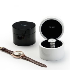 FANXI Wholesale Paino Lacquer Packaging Box With Velure For Bangle Bracelet Storage Custom Logo Black And White Wooden Watch Box