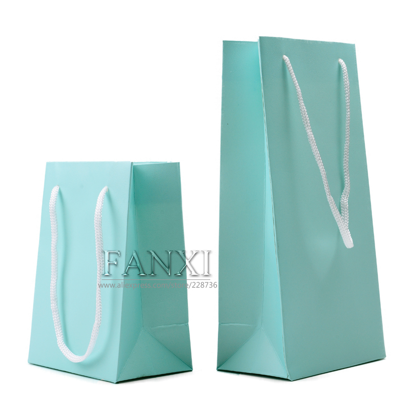 FANXI Wholesale Custom Paper Shopping Bags With Handle For Jewelry Gift Cosmetic Store Packaging Green Fancy Leatherette Paper Gift Bag