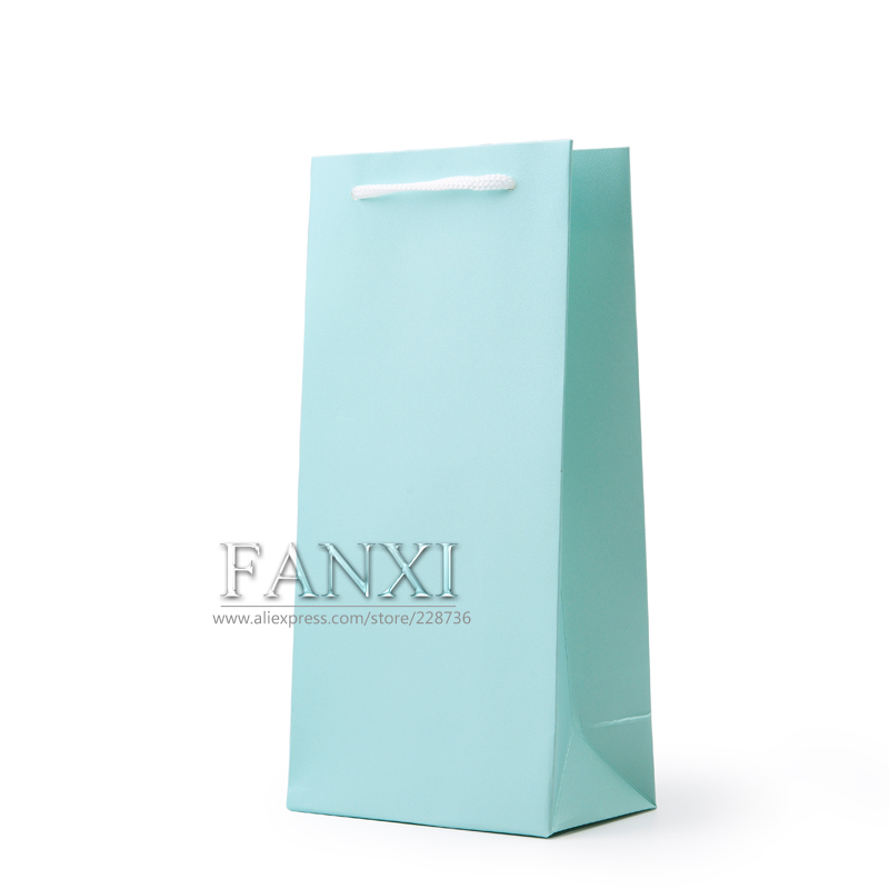 FANXI Wholesale Custom Paper Shopping Bags With Handle For Jewelry Gift Cosmetic Store Packaging Green Fancy Leatherette Paper Gift Bag