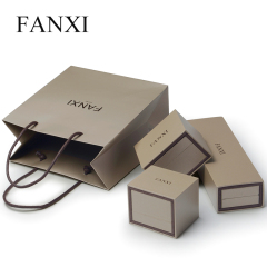 FANXI Wholesale Custom Logo Printing Coated Paper Shopping Bag For Jewelry Cloth Boutique Shop Luxury Brown Paper Packing Bag