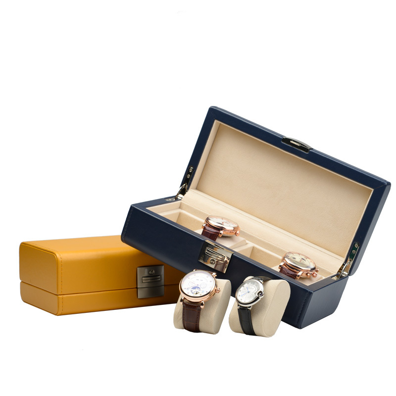 FANXI Custom Luxury Wooden Inner Jewelry Organizer With Velvet Insert For Bangle Bracelet Storage PU Leather Watch Case
