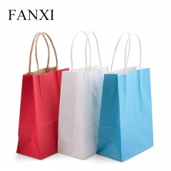 FANXI Custom Logo And Color Shopping Bags For Jewelry Cloth Watch Shop Party Favors Christmas Gift Paper Bag