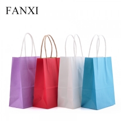 FANXI Custom Logo And Color Shopping Bags For Jewelry Cloth Watch Shop Party Favors Christmas Gift Paper Bag