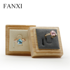 FANXI OEM Jewellery Display Stand With Microfiber Insert Solid Wood Jewelry Ring Display Holder