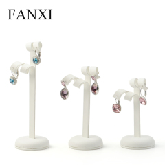 FANXI Custom Jewelry Display Props For Jewellery Shop Counter And Window Showcase Black And White PU Leather Earring Display