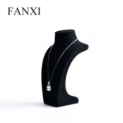 FANXI Black Microfiber Jewelry Necklace Pendant Exhibitor Organizer Resin Necklace Display Bust