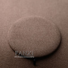 FANXI Custom Luxury Brown Book Shape Jewelry Display Tray For Rings Big Necklace Storage Leather Jewelry Case