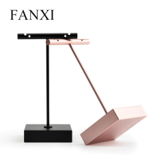 FANXI Simple Metal Rack For Earring Jewelry Display Holder Luxruy Black And Rose Gold Metal Earring Display Stand