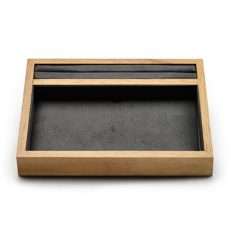 FANXI Wholesale Solid Wood Jewellery Display Service Trays With Microfiber Insert For Ring Necklace Bracelet Exhibitor Wooden jewelry Serving Tray