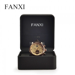 FANXI Wholesale Plastic Gift Box With Pillow For Bangle Bracelet Packing Custom Brown PU Watch Packaging Box