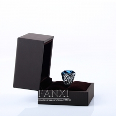 FANXI Wholesale Jewellery Packaging Boxes With Velvet Insert For Ring Necklace Bracelet Gift Storage Brown Fancy Leatherette Paper Custom Jewelry Box
