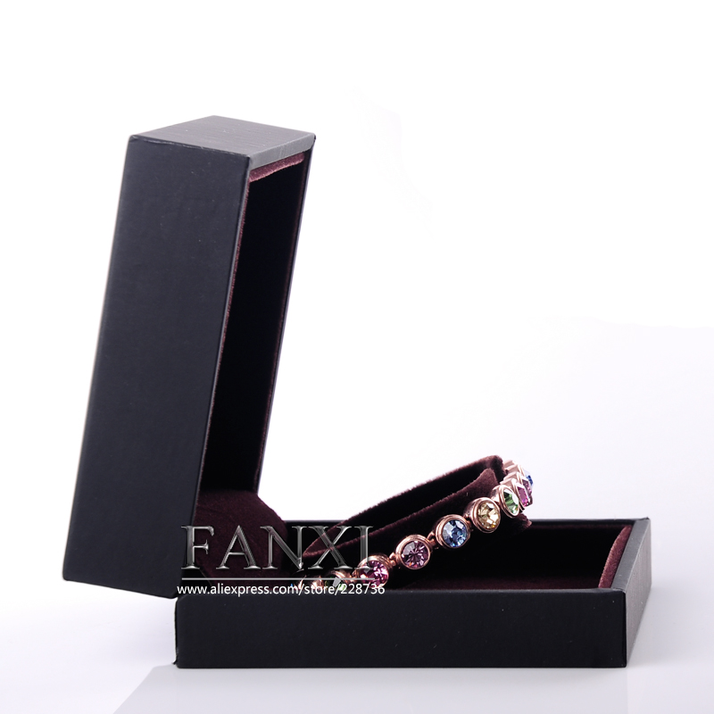 FANXI Classical Custom Logo Touching Paper Jewelry Packaging Box With Velvet Insert Gift Boxes